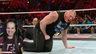 WWE Raw 2/8/16 Dean Ambrose calls out Brock Lesnar