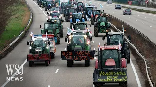 French Farmers Block Highways With Tractors in Paris ‘Siege’ | WSJ News