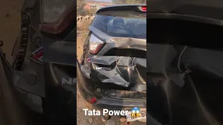 Tata nexon accident build quality 😱 #shorts #ytshorts #viral #nexon #accidentnews