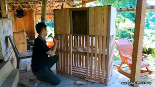 Make wooden kitchen cabinets, DIY, Build a new life in the green forest | Ep.40