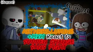 [G.I] AETHER&LUMINE +MVH REACT TO SUDDEN CHANGE SANS FIGHT (REQUEST)