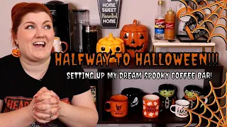 HALFWAY TO HALLOWEEN! | Turning My Bar Into a Spooky Coffee Station + My Full Spooky Mug Collection!
