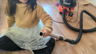 Flower Girl Vacuums Cheesy old socks with Red Henry Hoover!