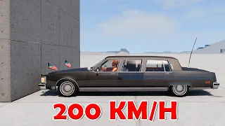 Armored Limousine vs Wall 200 KM/H - BeamNG Drive