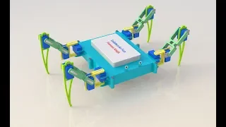 Solidworks tutorial: Quadruped Spider Robot Design,Assembly and Motion Study