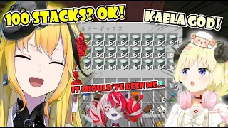 Watame Shocked By The Power Of Kaela Sama While Ollie Getting Her Daily L【Hololive | Minecraft】