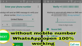 use WhatsApp without Mobile Number or OTP Verification 🔥100℅ Working