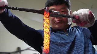 Korea's best handmade knife master. Knife making process
