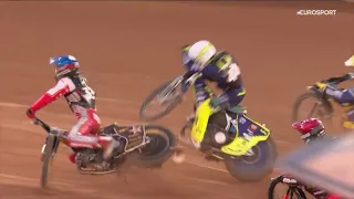 FIM SGP 2 Vojens Crash in heat 7 Parnicki, Bloedorn, Chlupac