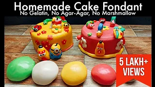 Homemade Cake FONDANT Without Gelatine & Agar Agar~Just 3 Ingredients [Recipe]