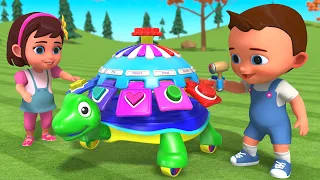 Learn Colors Numbers & Shapes for Children with Tortoise Car Toy Set | Baby Videos for Kids 3D Edu