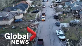 Texas tornado: Drone video captures devastation, aftermath as storms loom over US