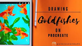 How to draw goldfish pond | Illustration | Digital Art | Procreate