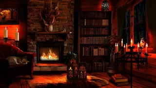 1 Hour Rain, Thunder and Fireplace Sounds in a cozy Hut Ambience - Sounds for Sleep, Relax and Study