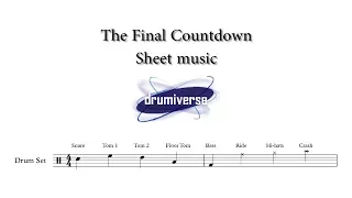 The Final Countdown by Europe - Drum Score (Request #28)
