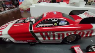 NHRA diecast review video of Actions Dual Winston 1/43 Funny car and 1/24 top fuel Dragster.