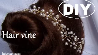 DIY / Easy tutorial / Wedding hair vine / Bridal beads crown:bricoart.kam