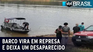 Barco vira em represa e deixa um desaparecido, no interior de São Paulo | SBT Brasil (08/09/23)