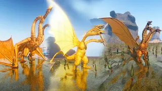 EVOLUTION of KING GHIDORAH Showcase RTX ON ( 4K ) Roblox - Kaiju Universe