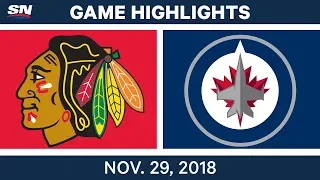 NHL Highlights | Blackhawks vs. Jets - Nov 29, 2018