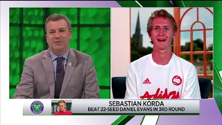 Sebastian Korda: 2021 Wimbledon Third Round Win Interview
