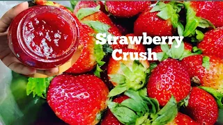 Strawberry crush at homeबच्चो का पसंदीदा स्ट्रॉबेरी क्रश Homemade Strawberry crush  Fresh Strawberr