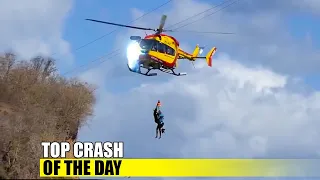 Helicopter Flies Into Power Line