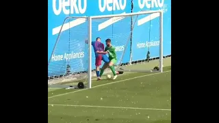 Kun Aguero debut goal for Barca in training match 🔥