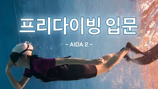 프리다이빙 입문 : 프린이 AIDA2 첫날 | 호흡(Static) 이퀄라이징(Equalizing) 덕다이브(Duckdive)