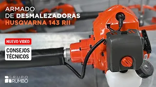 Video instructivo de armado de desmalezadoras con sus herramientas, en el ejemplo Husqvarna 143 RII.