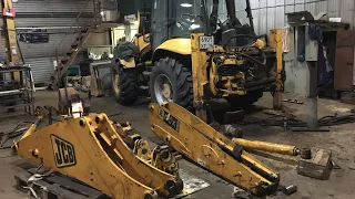 🚜РЕМОНТ ЗАДНЕЙ КАРЕТКИ и СТРЕЛЫ э/погрузчика JCB 4СХ-СНИМАЕМ,ПЕРЕБИРАЕМ,ПЕРЕВТУЛИВАЕМ заднюю стрелу