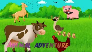 🐖🐄Animals adventure 🐏🐐🪿🐓| #claps #cartoon #animation