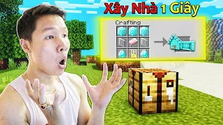 NẾU SLENDERMAN SỞ HỮU CÔNG THỨC XÂY NHÀ 1 GIÂY ĐẦY ĐỦ TIỆN NGHI TRONG MCPE | Thử Thách SlenderMan