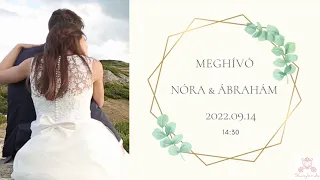 Videós esküvői meghívó (romantikus stílusban)