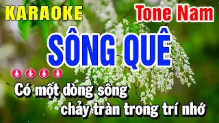 Karaoke Sông Quê Tone Nam Am Nhạc Sống | Huỳnh Lê