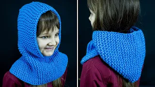 Warm hood/snood on 2 knitting needles - even a beginner can handle it easily and quickly!