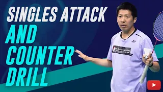 Singles Attack and Counter Drill - Badminton Lessons from Coach Efendi Wijaya (Subtitle Indonesia)