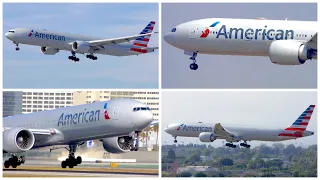 [4K] 4 AMERICAN AIRLINES BOEING 777 ARRIVALS AND DEPARTURES AT LAX - PLANE SPOTTING - AUGUST 2019