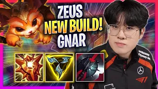 ZEUS TRIES NEW GNAR BUILD! - T1 Zeus Plays Gnar TOP vs K'sante! | Season 2024