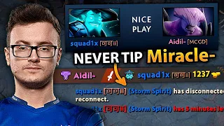 When MIRACLE got TIPPED by this Pro player, HE started trying.. dota 2