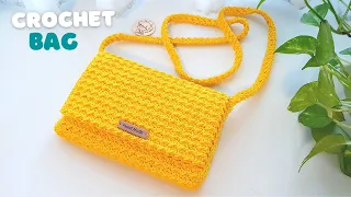 DIY Crochet Mini Sling Bag | Crochet Crossbody Bag with Moss Stitch | ViVi Berry Crochet