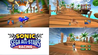 Sonic & Sega all Star Racing 4 player split screen is this incredible or what?