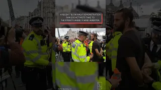 ‘Just Stop Pi**ing Everyone Off’ counter-protesters block the way for Just Stop Oil in London.