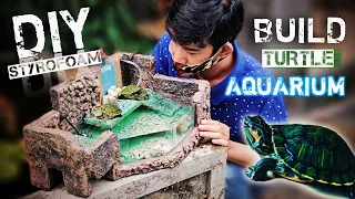 How to Make Turtle Aquarium from Styrofoam Box