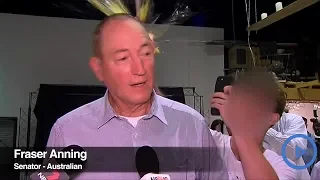 Australian senator, Fraser Anning, egged on the head by teenager after Christchurch comments