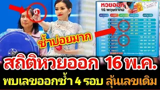 สถิติหวยออก 16 พฤษภาคม ย้อนหลัง 10 งวด พบเลขออกซ้ำ 4 รอบติด มีลุ้นออกอีกแน่นอน