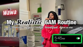 My Realistic 6AM Morning Routine | skincare, hygiene, grwm, chit-chat, breakfast, drive w me