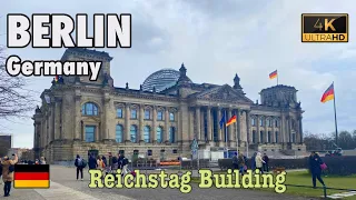 BERLIN, Germany 🇩🇪 - WALKING Tour 4K - REICHSTAG Building