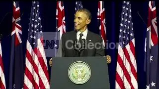 AUSTRALIA: OBAMA SPEAKS TO YOUTH (WALKUP)