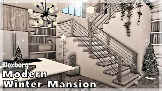 BLOXBURG: Modern Winter Mansion Speedbuild (interior + full tour) Roblox House Build